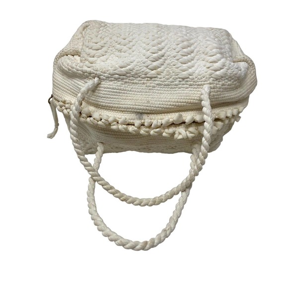 Vintage 50s Macrame Boho Mini Satchel + Beaded Hummingbird Coin Purse - Picture 7 of 12